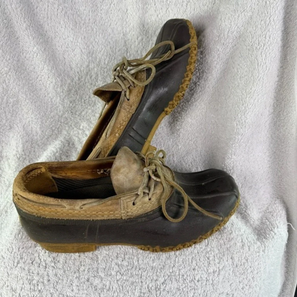 Vintage LL Bean Boot Womens Leather Rubber Duck Shoe‎ Size 9M Made In USA Maine